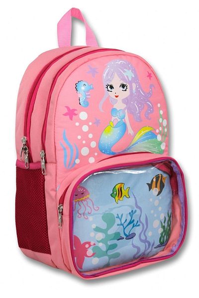 ÜMİT ÇANTA Cennec Transparent Compartment Pink Mermaid Girl's Primary School Backpack