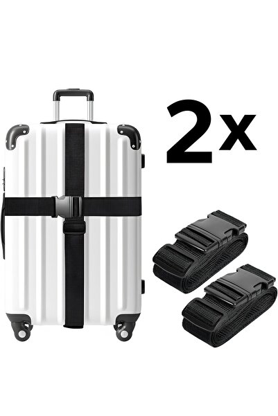 RZ RY ZAGA Valiz Kemeri Siyah Ekstra Emniyet Kilitli Tokalı Ayarlanabilir Bavul Kemeri 2 Adet 5cm X 200cm