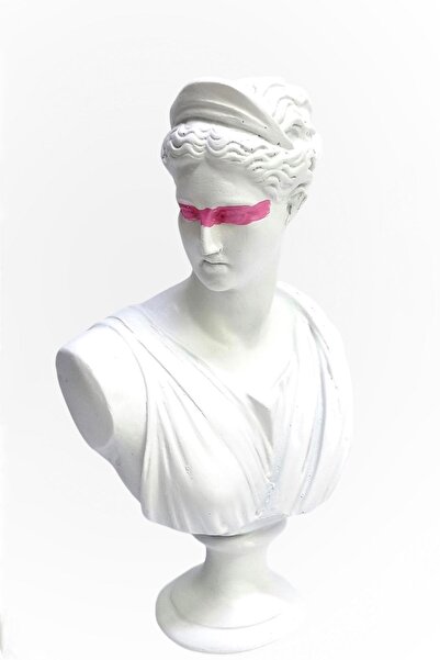 SNM Home Decoration -diana/afrodit Büst Beyaz-pembe Pop-art Polyester Obje He...