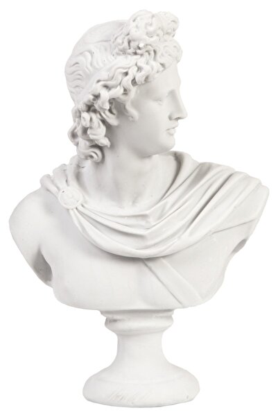 SNM Home Decoration - Apollo Büst Ham Polyester Heykel Obje 32x22 Cm