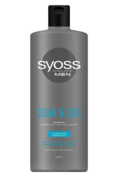 Syoss Men Clean & Cool Normal Ve Yağli Saçlar Için Şampuani 500 Ml X 5 Adet ( Koli )