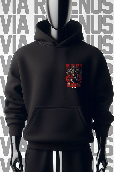Vordevia Φούτερ με μαύρη κουκούλα Muay Thai Do Or Die 3 νημάτων - Μπροστά και πίσω στάμπα