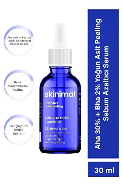 Skinimal Aha 30% + Bha 2% Yoğun Asit Peeling Serumu 30 ml
