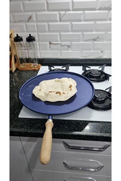 gülis Döküm Granit Bazlama Gözleme Krep Pizza Tavası Ağır Döküm Granit  Çıkarılabilir Kulp 36 Cm