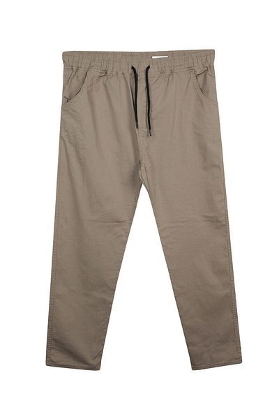 marufshop Ανδρικό παντελόνι Gabardine Plus Size - 100-180 κιλά Μπεζ, με κορδόνια