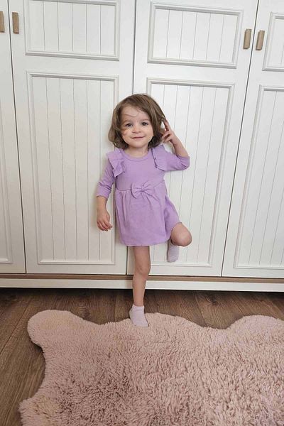Peki Soft Cotton Girl's Dress - Add 5 Pay 4, Newborn Bow, Bottom Fence Gift 15105