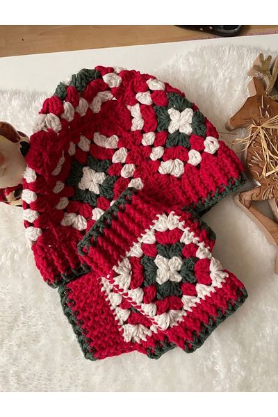 El örgüsü Women's Gloves and Crochet Beanie Set - for Crochet