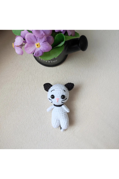 ELMASINEMEĞİ el örgüsü kedi anahtarlık en güzel hediye