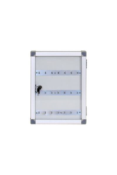Panda 30x42 Cm 20'li Anahtar Dolabı Ince Alüminyum Kapaklı Pano