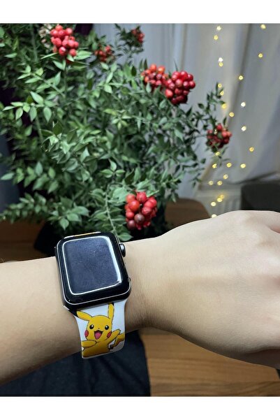 BYDC Apple Watch Series 41 Mm Uyumlu Pikachu Yumuşak Soft Akıllı Saat Kordon
