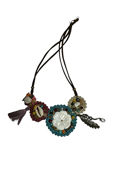 PHUTİ COLLECTION DERİ KORDONLU DANTELLİ KOLYE