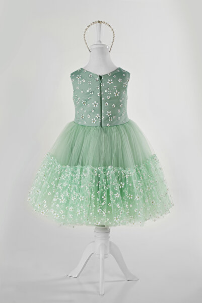 modabesta Papatya Desenli Çocuk Abiye Elbise