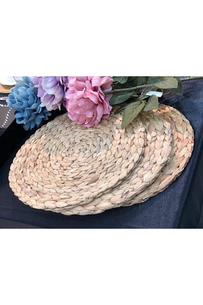 Balsa Grup Quality Wicker Knitted Bamboo Plate 4 Pieces
