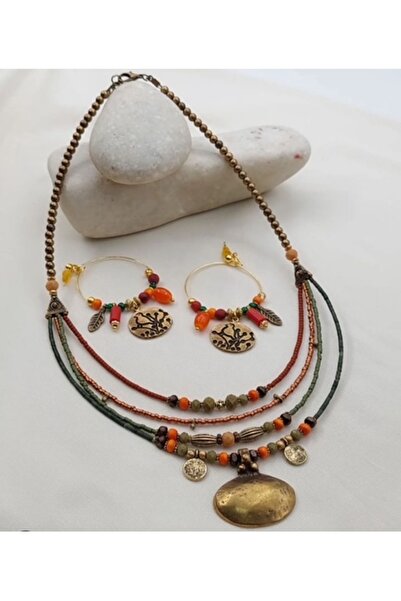 PHUTİ COLLECTION Authentic Necklace and Earring Set