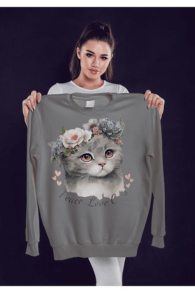 LAND MODA Φούτερ με στάμπα Oversize - Gir