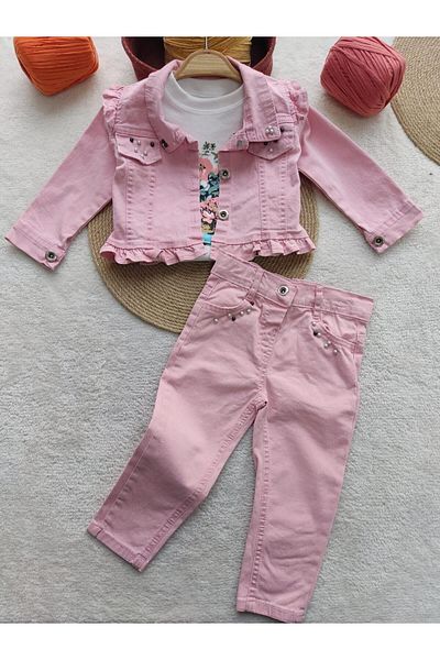 Yusuf Kids Gabardine Jeans Suit for Girls