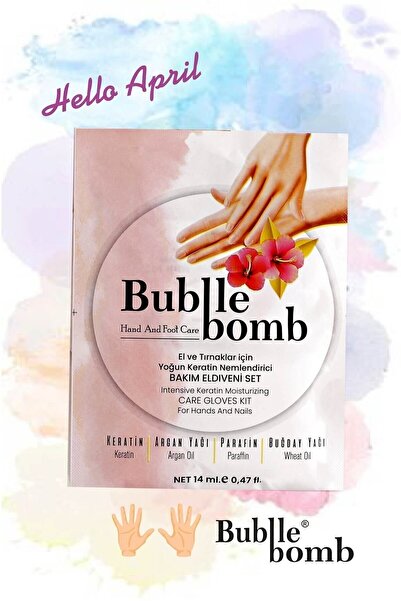 BUBBLEBOMB El Bakım Maskesi El Ve Tırnaklar Için Yoğun Keratin Nemlendirici Bakım Eldiveni Seti