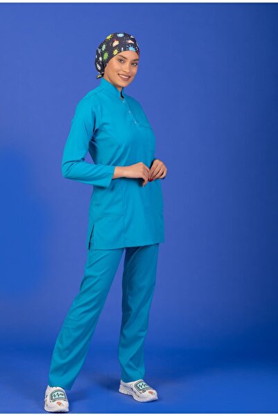 BAŞARAN UNİFORMA واحد أعلى الفيروز الأزرق ثلاثة المفاجئة طوق القاضي ليكرا طبي...