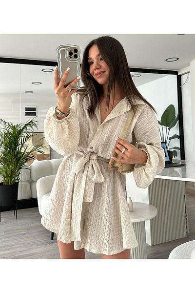 Bak'ap Salopetă mini albă Gofre Fabric Fabric