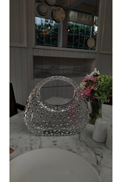 Mother hand Şeffaf taslı kutu çanta