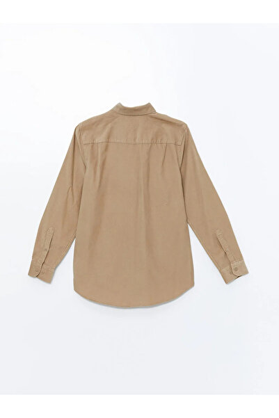 LC Waikiki LCWAIKIKI Classic Bej  Regular Fit Uzun Kollu Kadife Erkek Gömlek