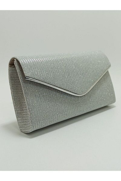 dizaynbag Γυναικεία Ασημένια Βραδινή Τσάντα Φόρεμα