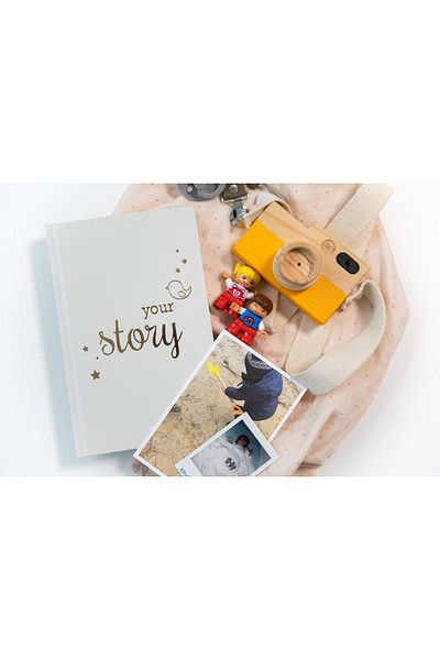 BeyazBirKutu Your Story Baby Journal (Mother and Baby Diary-Single Diary Without Box)-Light Stone Color