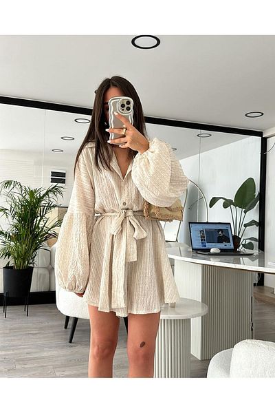 Bak'ap Salopetă mini albă Gofre Fabric Fabric