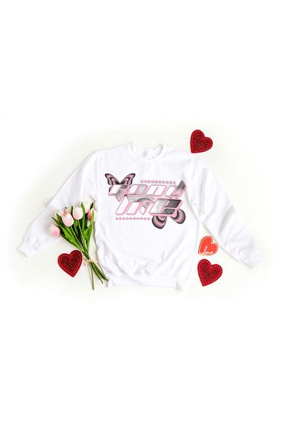 LAND MODA Φούτερ Oversize με λευκό στάμπα