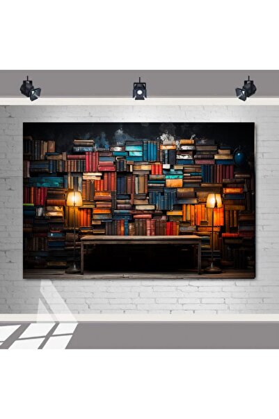 Genel Markalar KÜTÜPHANE DEKORATİF KANVAS TABLO ÖZEL TASARIM