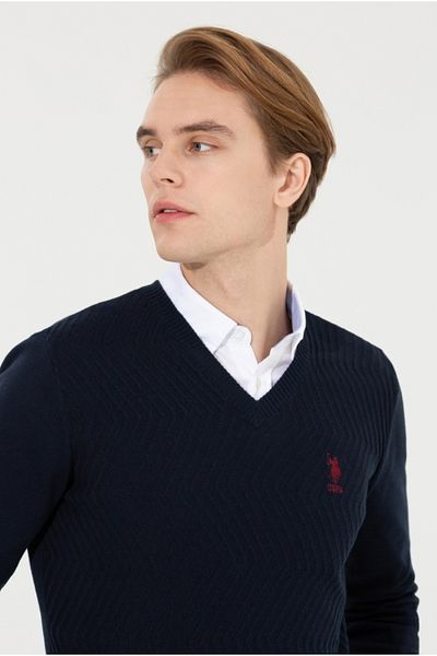 U.S. Polo Assn. Pulover pentru bărbați bleumarin