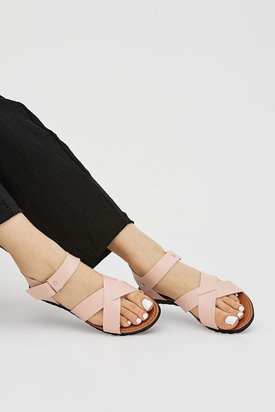 Moda Devrin Ρυθμιζόμενα πέδιλα Velcro σε σταυρό πούδρας