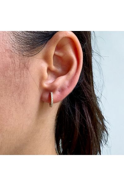NiAccessory New Season Zircon Stone Steel Hoop Earrings