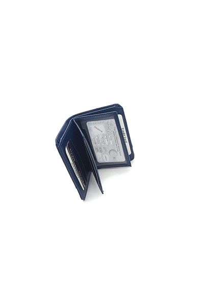 MKM MAN Men's Nubuck Navy Blue Wallet 15 Compartments
