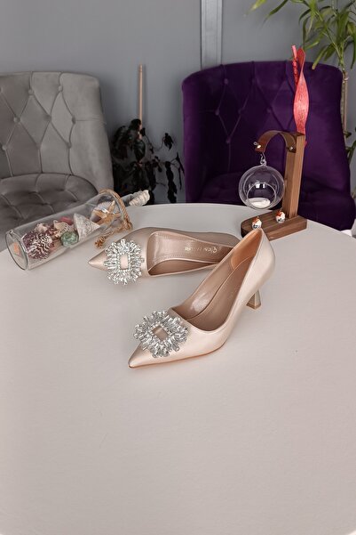 LA CALZATURE Stiletto de damă din satin - Pantofi de seară cu toc de 7 cm și ...