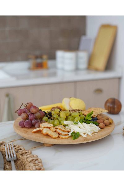 KaiHome طبق جبن دائري من الخيزران - عرض
