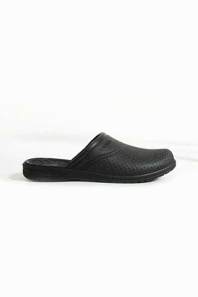 Moda Devrin Gz9601 شبشب حمام أسود غير قابل للانزلاق للشرفة والحديقة - مغلق من الأمام (الطباعة متغيرة)