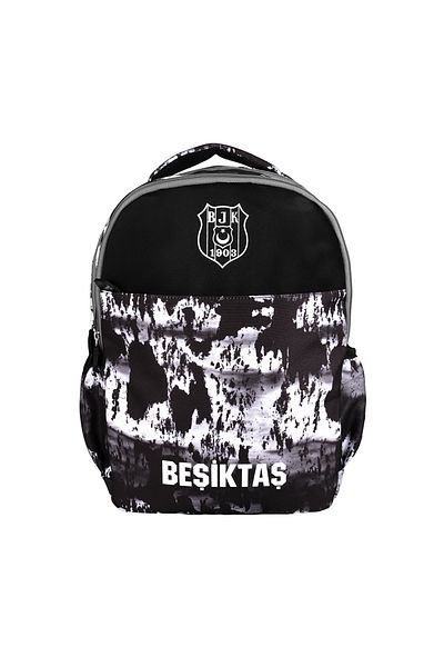 Beşiktaş Wavy Pattern Licensed School Bag - Three Compartments 24312-1
