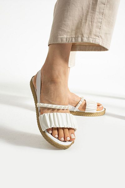Moda Devrin لؤلؤة بيضاء - صندل خصر مرن