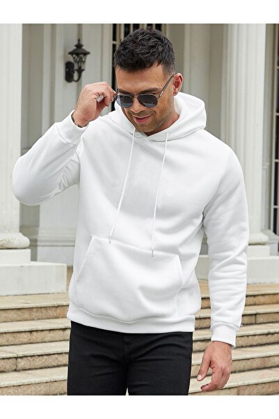 DEEPSENCE Ανδρικό φούτερ με κουκούλα Winter Slim Fit - Βαμβακερό εμπριμέ
