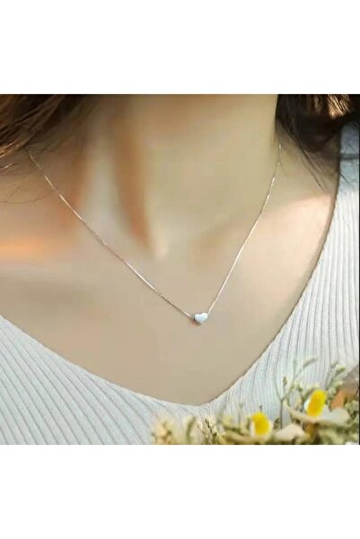 monalisatoka Kadın Gümüş Kalp Minimal Kolye %100 Pirinç Kolye