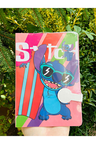 ÖZ OFİS Stitch Temalı Sert Kapak Çizgili Defter