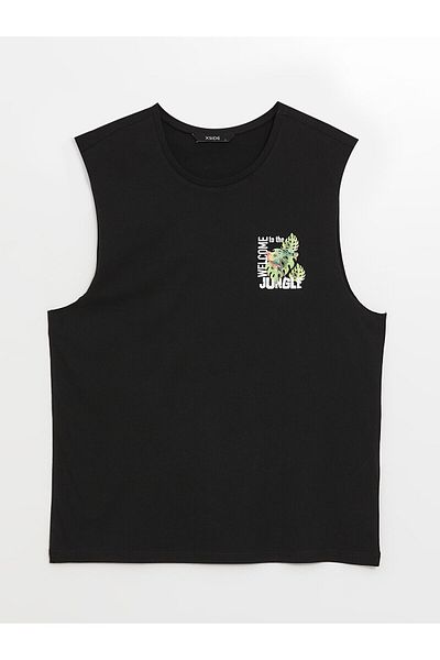 LC Waikiki Ärmelloses Herren-T-Shirt – Rundhalsausschnitt, bedruckt