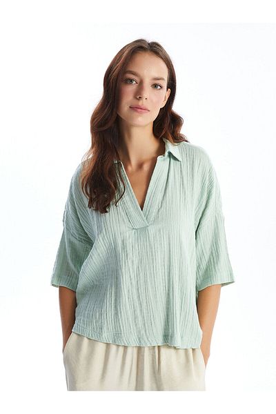 LC Waikiki LW - Γυναικεία μπλούζα Polo Neck Plain Oversize