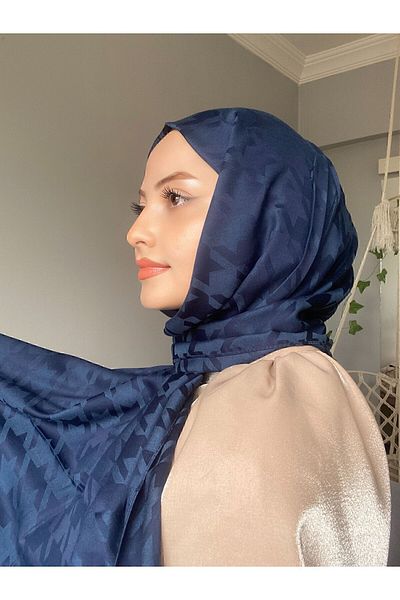 MİS İPEK Houndstooth šátek se vzorem Silkyjiyakar