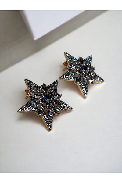 FAYRA ACCESSORIES Crystal Jewelled Star Earrings