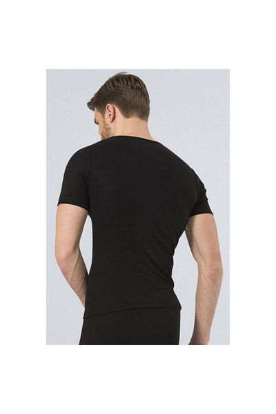 TÜREN 191 Ανδρικό Thermal Ανδρικό κοντό μανίκι με λαιμόκοψη - Μαύρο