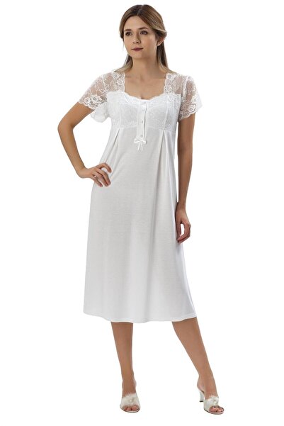 Duchesse 2008 Hamile Lohusa Sabahlıklı Gecelik Takım-ekru