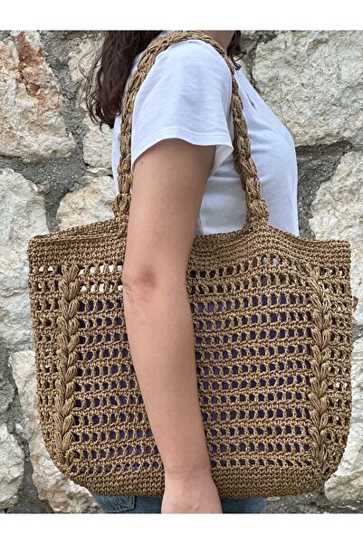 Handmade Kağıt İp Örgü Çanta