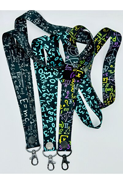 CİCCİBİCCİSHOP MATEMATİK 3'LÜ  boyun askı ipi(telefon kordonu, düdük kordonu)